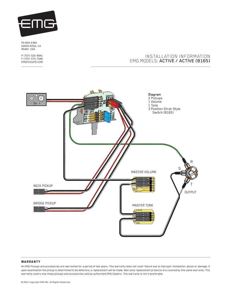 emg 1 volume wiring diagrams