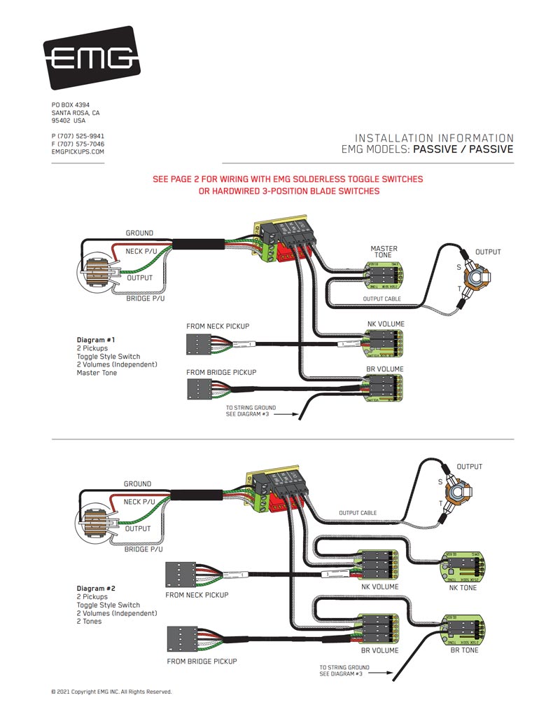 Emg Pickups Top Wiring Diagrams