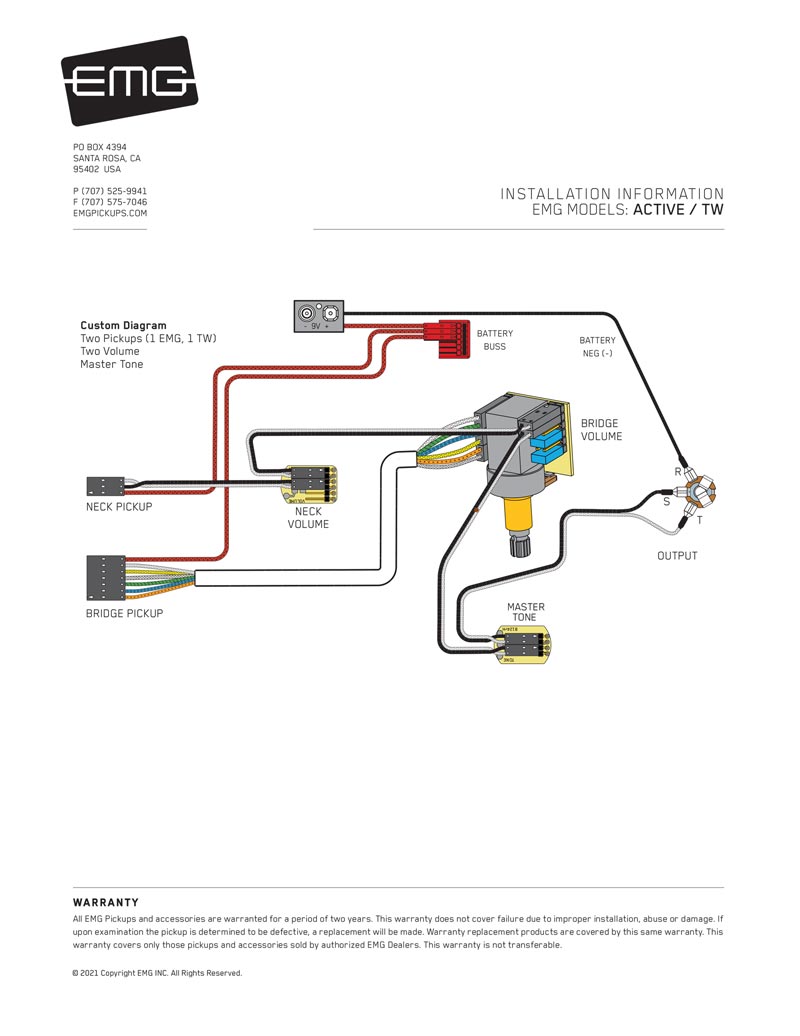 EMG Pickups / Top Wiring Diagrams / Info / Electric